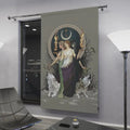 Hecate Moon Goddess - Curtain - Purple Dress Door Panel - Moon Alchemy Design Bohemian Art by DesignBohemian