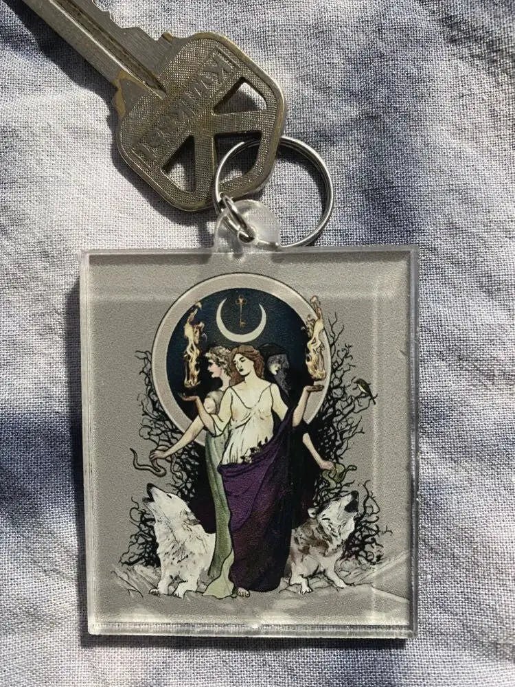 Hecate Moon Goddess Ornament Keychain Acrylic 2x2 Charm by My Store