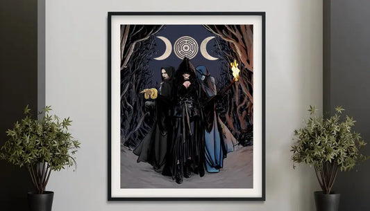 Hecate Moon Goddess Poster Painted Wiccan Tapestry by My Store