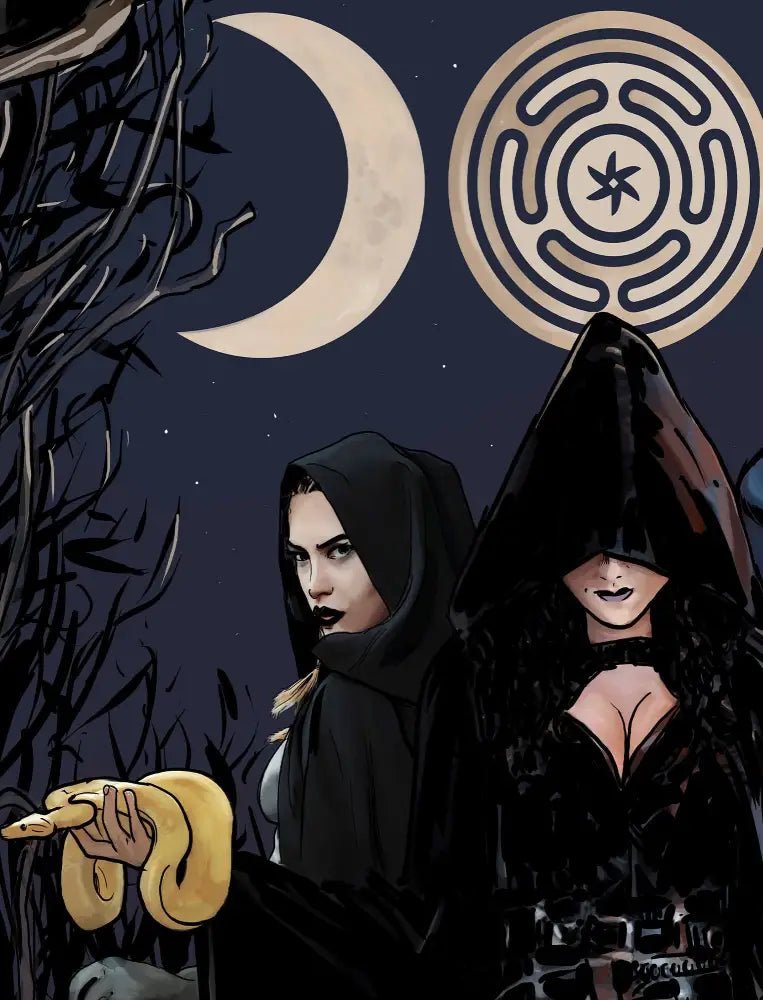 Hecate Moon Goddess Poster Painted Wiccan Tapestry by My Store