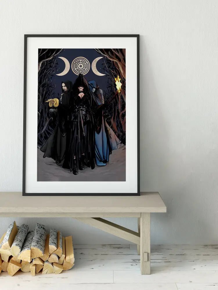 Hecate Moon Goddess Poster Painted Wiccan Tapestry by My Store