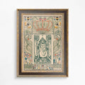 Hierophant Tarot Card Print Vintage Nouveau Shabby Chic On Premium Archival Matte Paper 230gsm by DesignBohemian