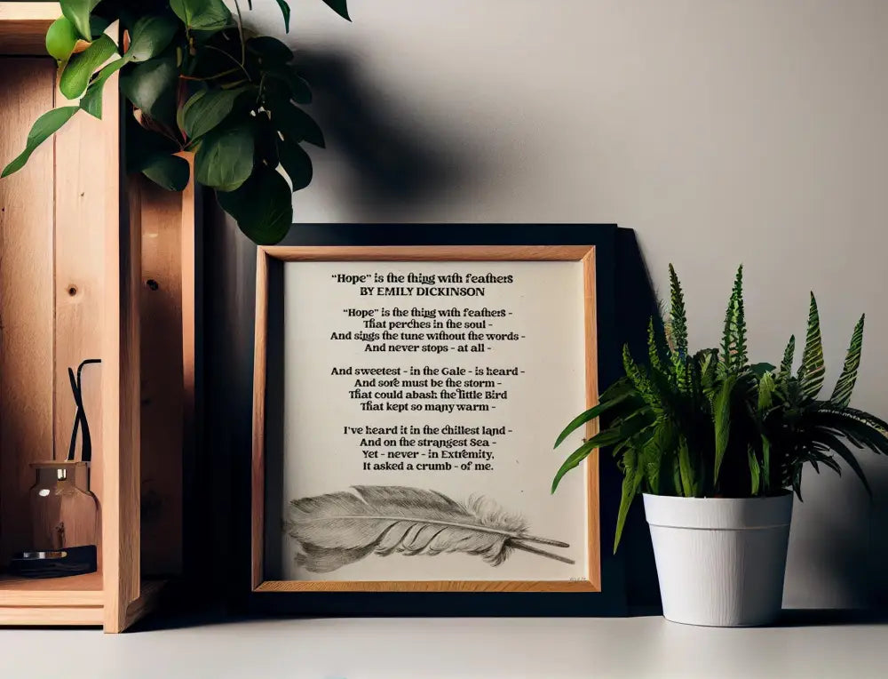 Hope Poem Emily Dickinson Art Print Premium Archival Matte Finish by My Store