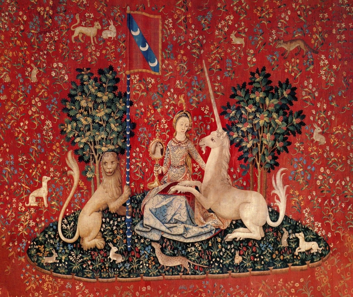 Lady With Unicorn Tapestry - Seeing Sight (Printed)