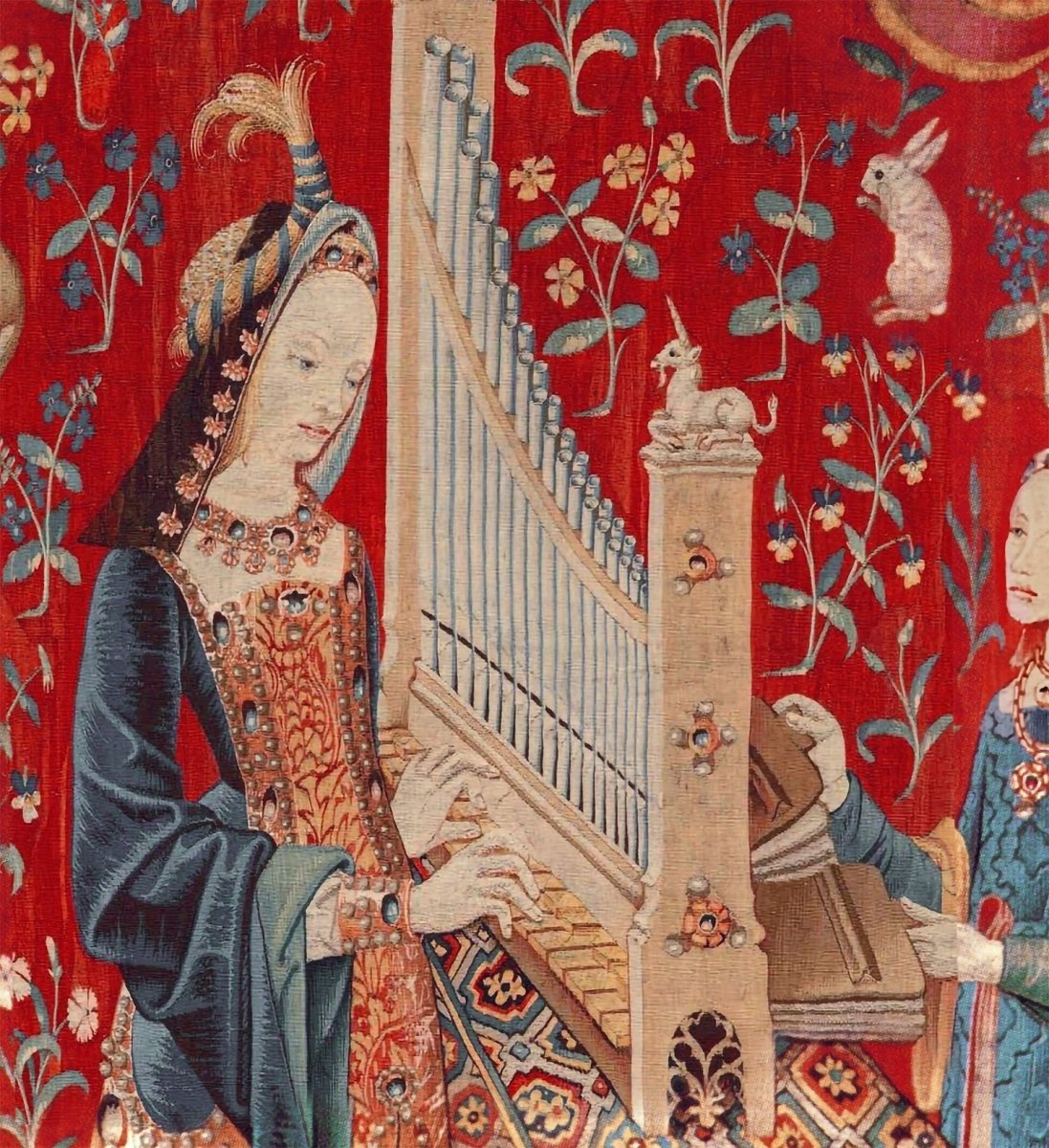 Lady With Unicorn Tapestry - Sound Hearing (Printed)