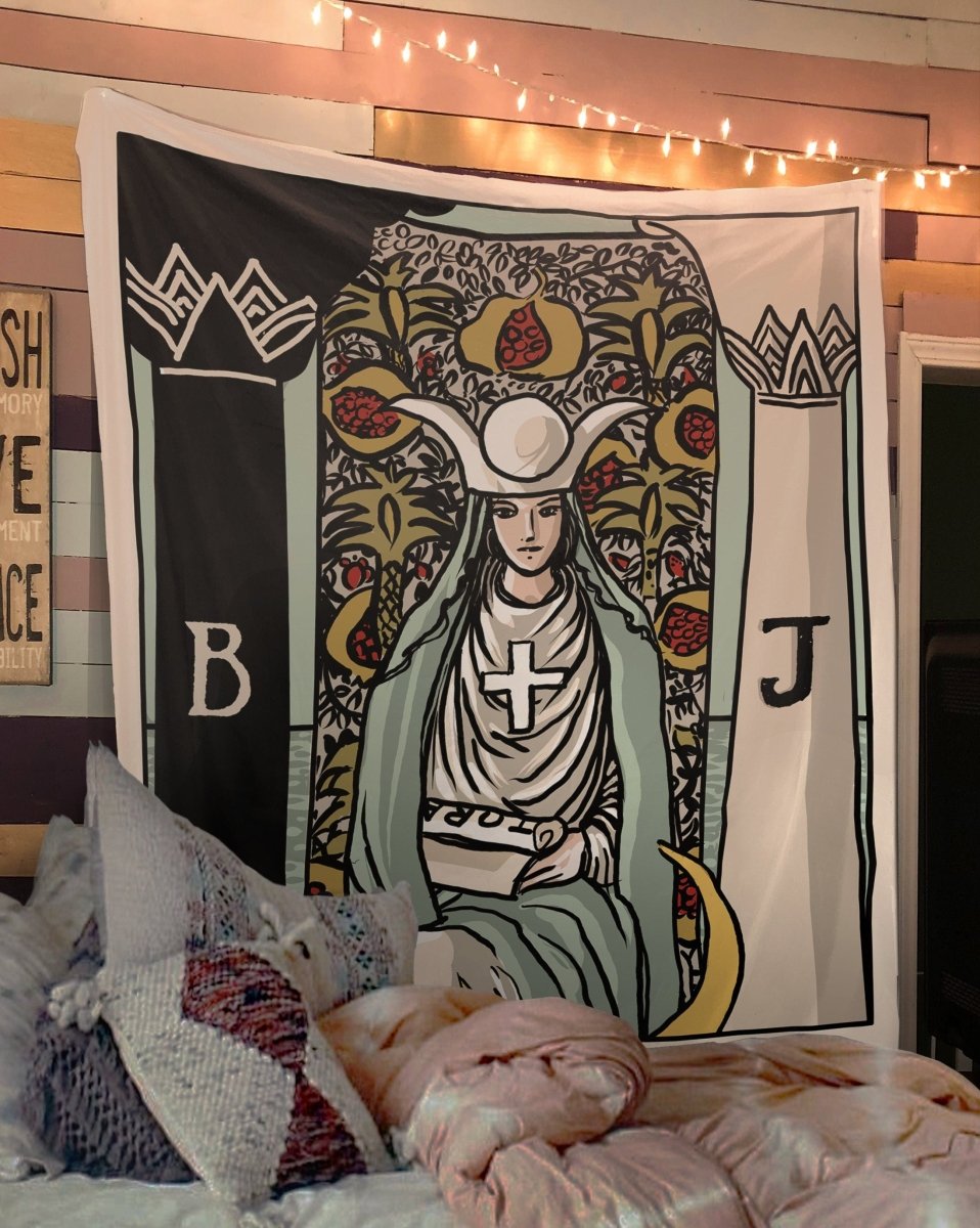 High Priestess Tarot Card Tapestry - Rider Waite Design