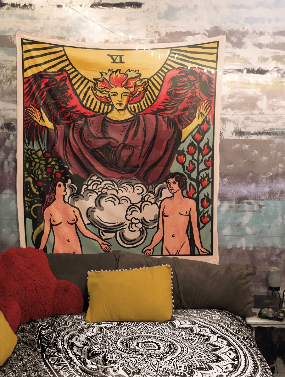 The Lovers Tarot Card Tapestry – Rider Waite Art