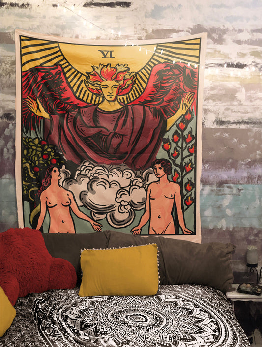 The Lovers Tarot Card Tapestry – Rider Waite Art