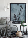 Death Tarot Card Tapestry - Gothic Raven Decor