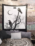 Death Tarot Card Tapestry - Gothic Wall Hanging