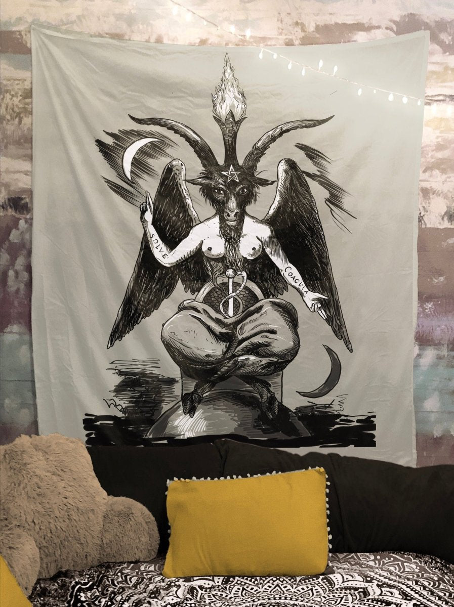 Baphomet Eliphas Lévi Occult Art Tapestry "As Above So Below." - By Printagrams