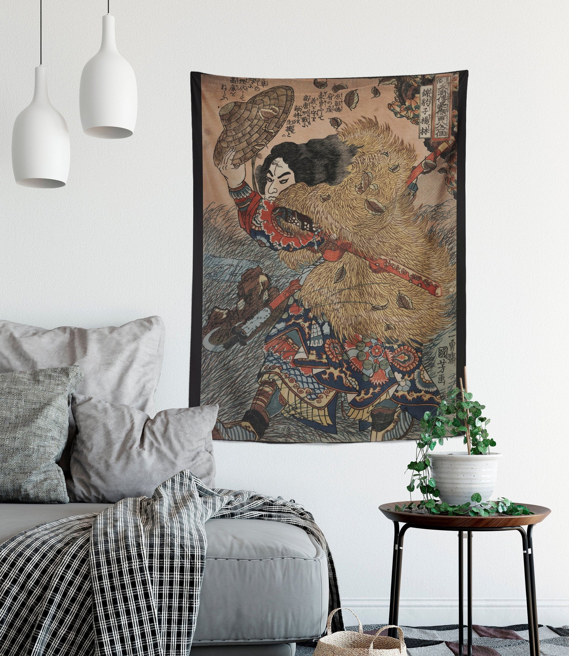 Japanese Art Suikoden - Japanese Warrior 26 x 36 inch Tapestry