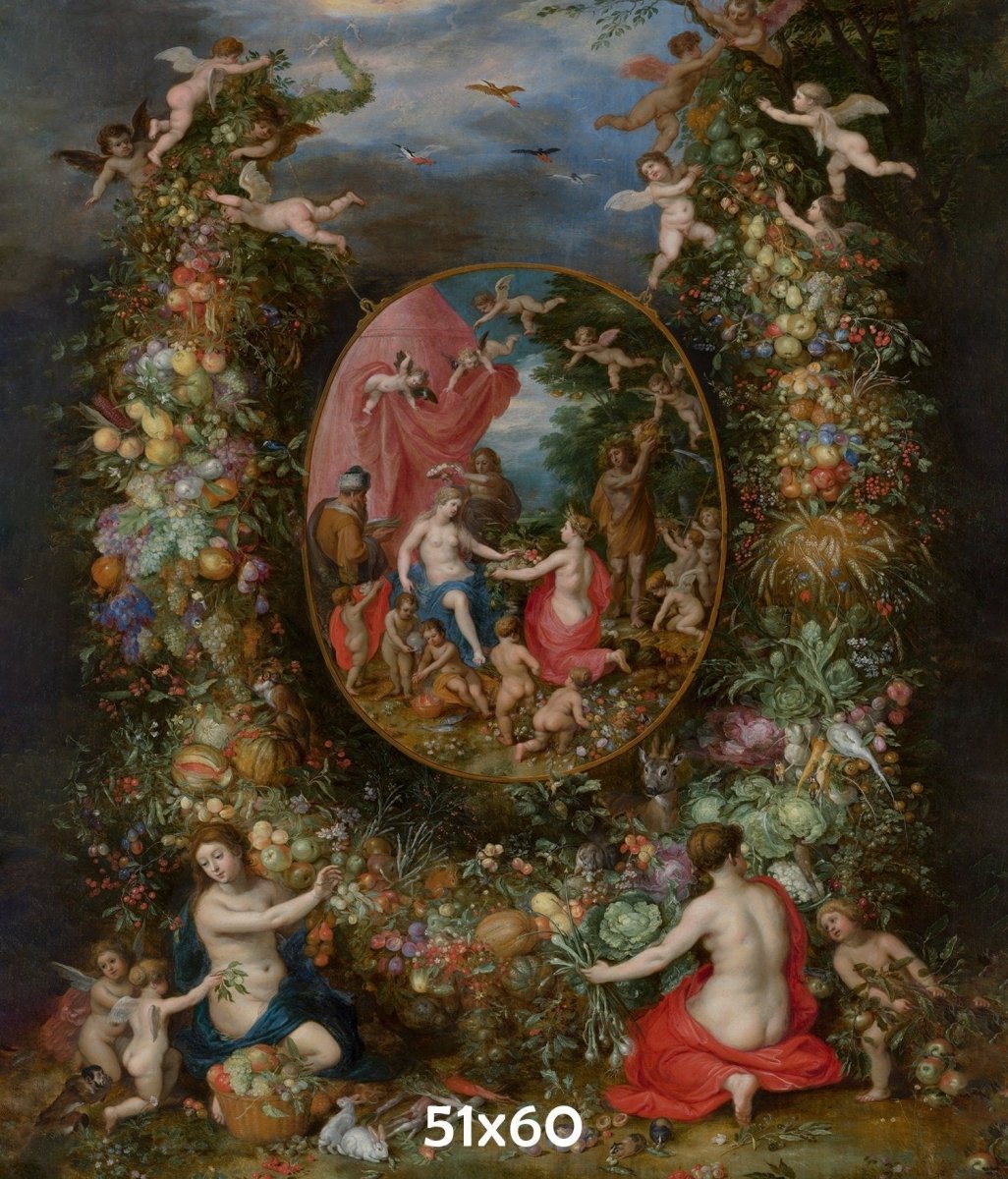 Wreath Of Fruits Gothic Tapestry - The Four Seasons Personified C. 1620 - 1622 (Printed)
