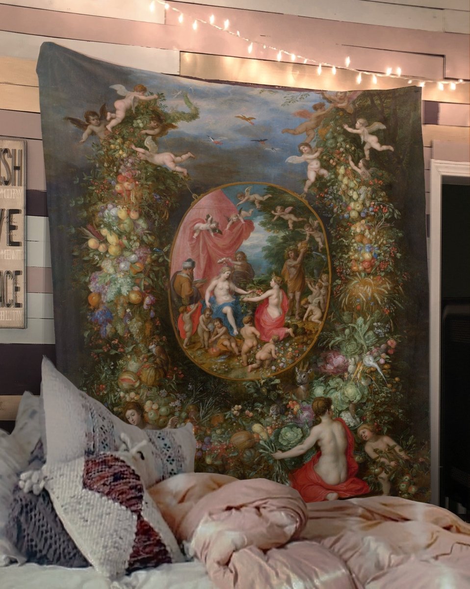 Wreath Of Fruits Gothic Tapestry - The Four Seasons Personified C. 1620 - 1622 (Printed)