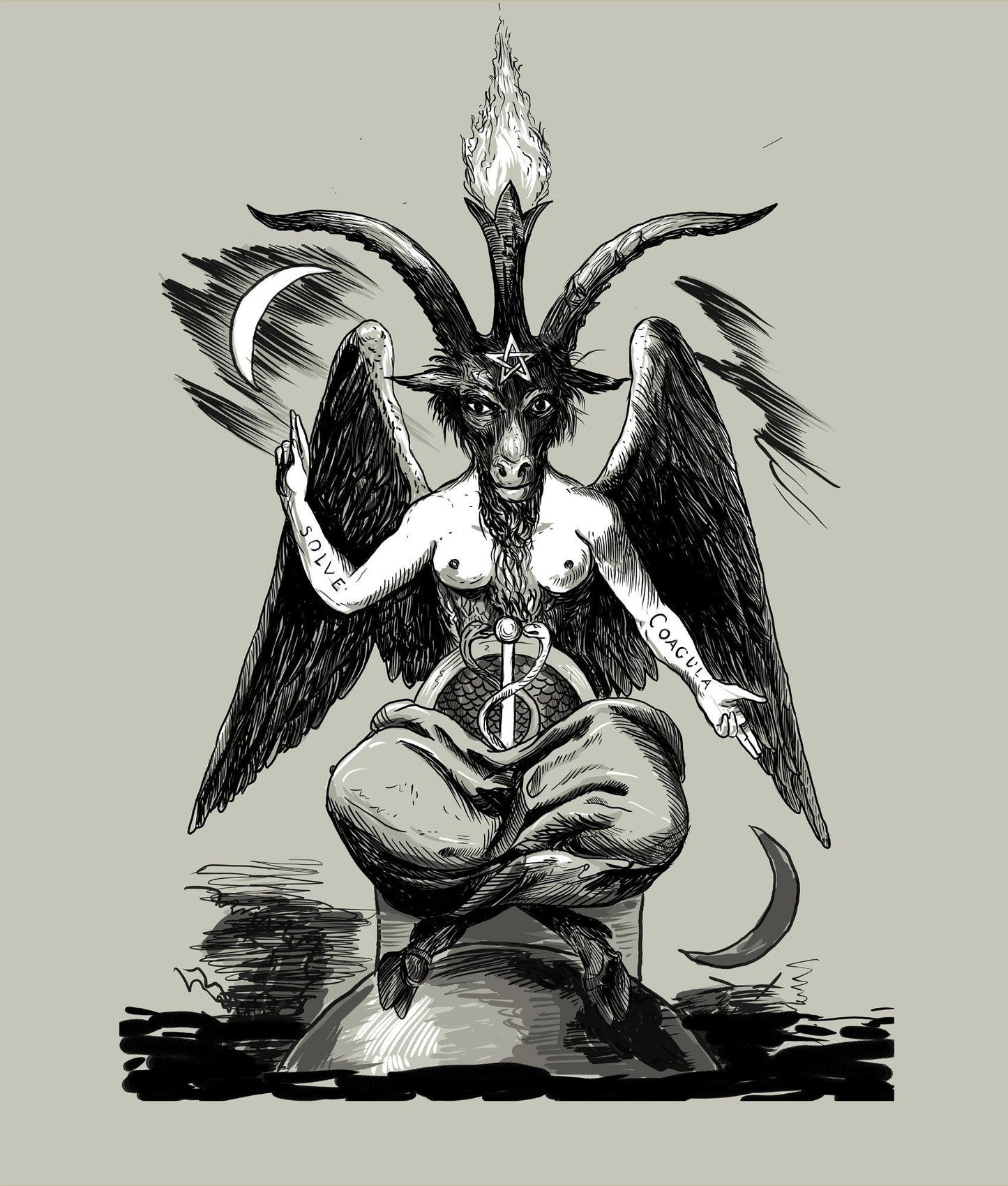 Baphomet Eliphas Lévi Occult Art Tapestry "As Above So Below." - By Printagrams