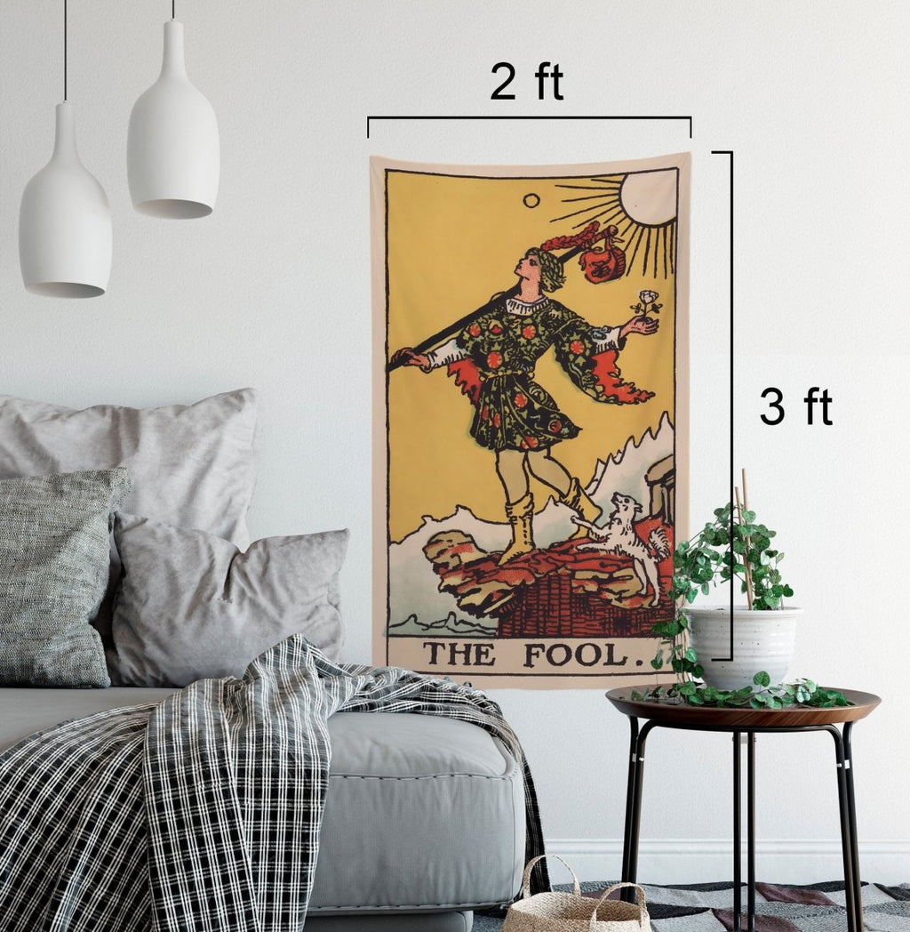 The Fool Tarot Card Tapestry - Rider Waite Deck Art
