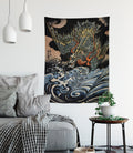 Japanese Dragon Tapestry - Ukiyo-e Style Wall Art (26x36")