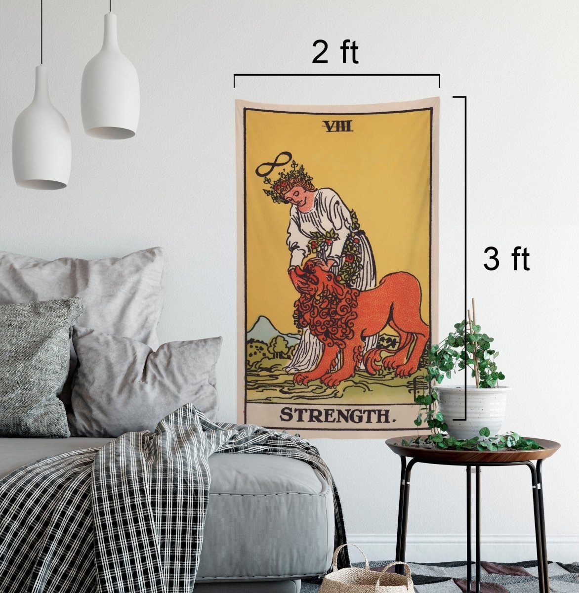 Strength Tarot Card Tapestry - Rider Waite Deck Art