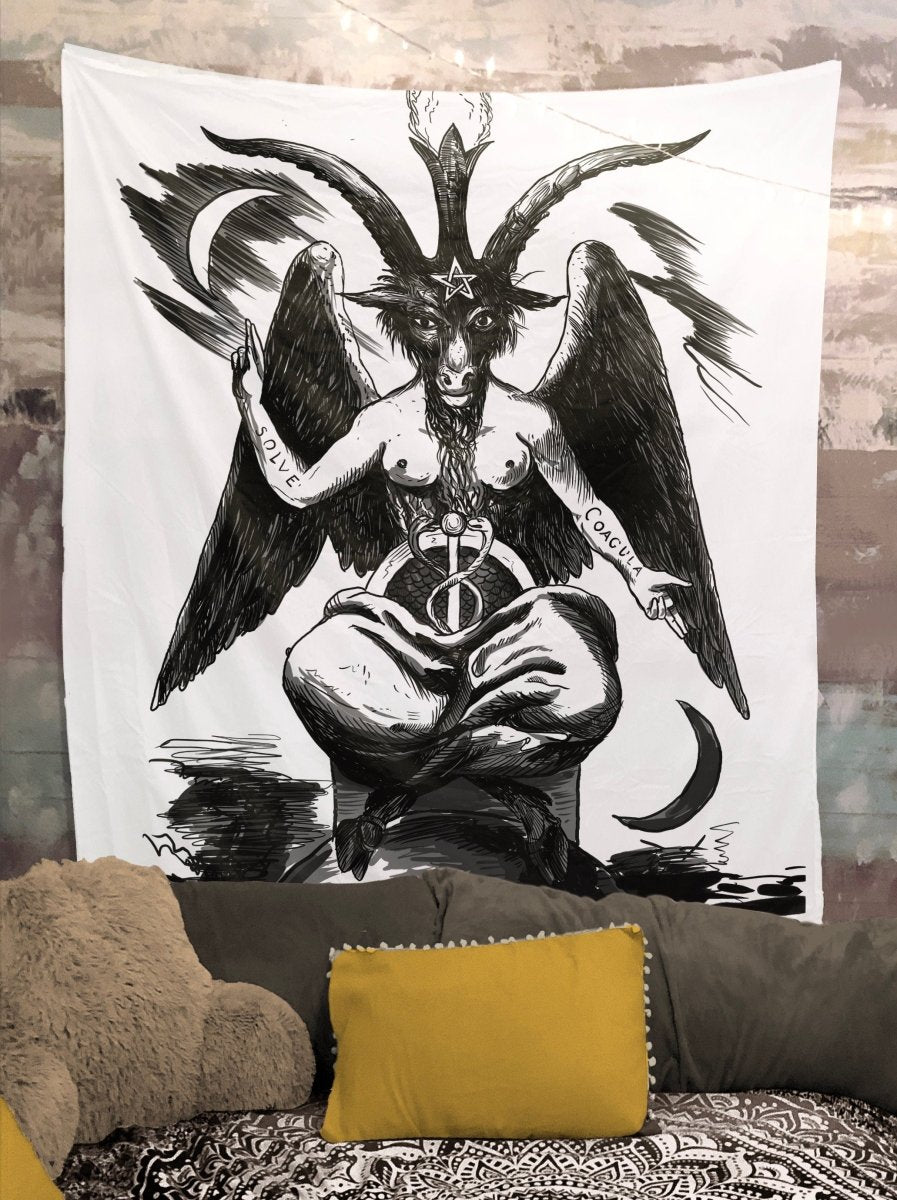 Baphomet Eliphas Lévi Occult Art Tapestry "As Above So Below." - By Printagrams