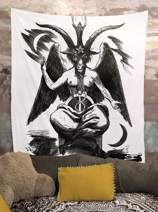 Baphomet Eliphas Lévi Occult Art Tapestry "As Above So Below." - By Printagrams