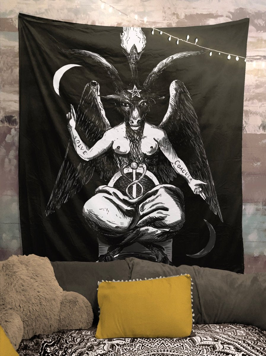 Baphomet Eliphas Lévi Occult Art Tapestry "As Above So Below." - By Printagrams