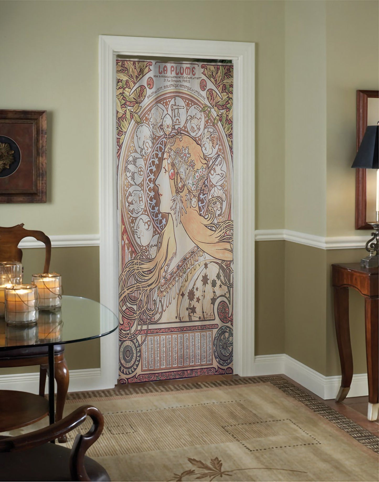 Gypsy Curtain Door Panel Moon Goddess Curtains Nouveau Design Bohemian Art by DesignBohemian