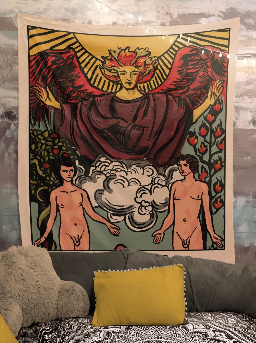The Lovers Tarot Card Tapestry - Erotic Art