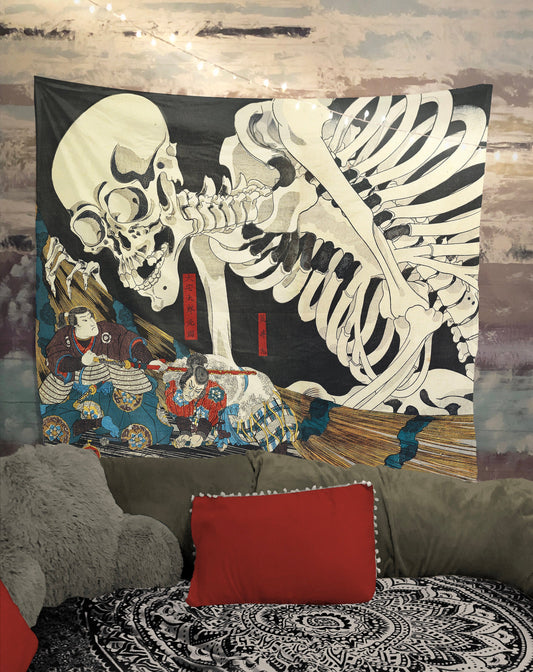 Mitsukuni Defies The Skeleton Spectre (Utagawa Kuniyoshi) Tapestry