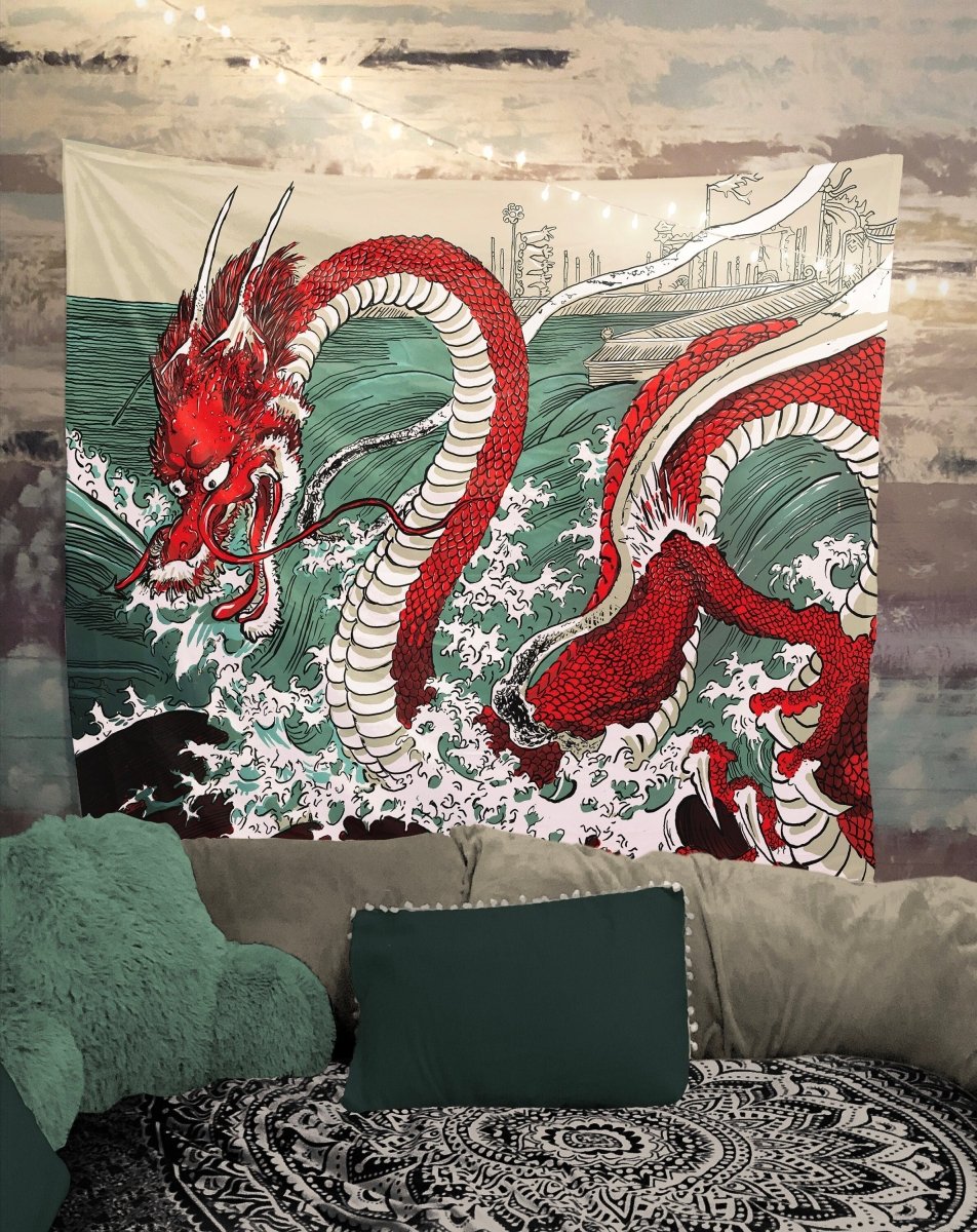 Red Dragon Japanese Ukiyo-e Utagawa Kuniyoshi Tapestry