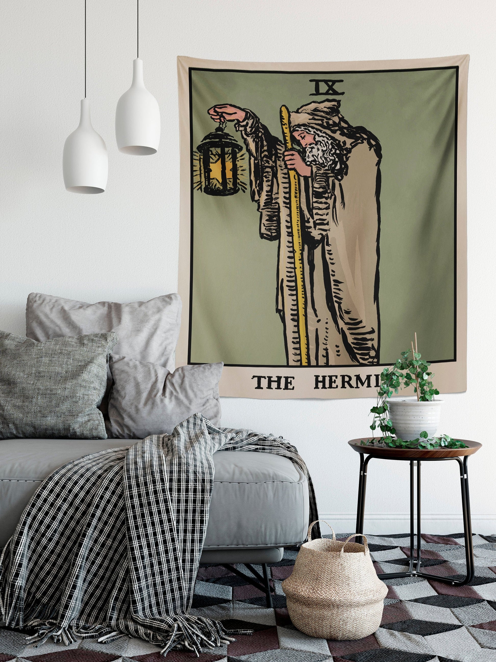 The Hermit Tarot Card Tapestry - Rider Waite Smith Art