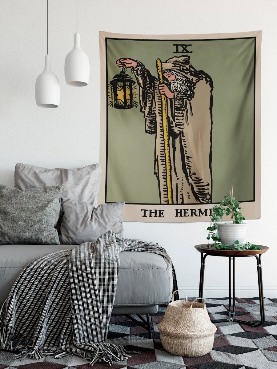 The Hermit Tarot Card Tapestry - Rider Waite Smith Art