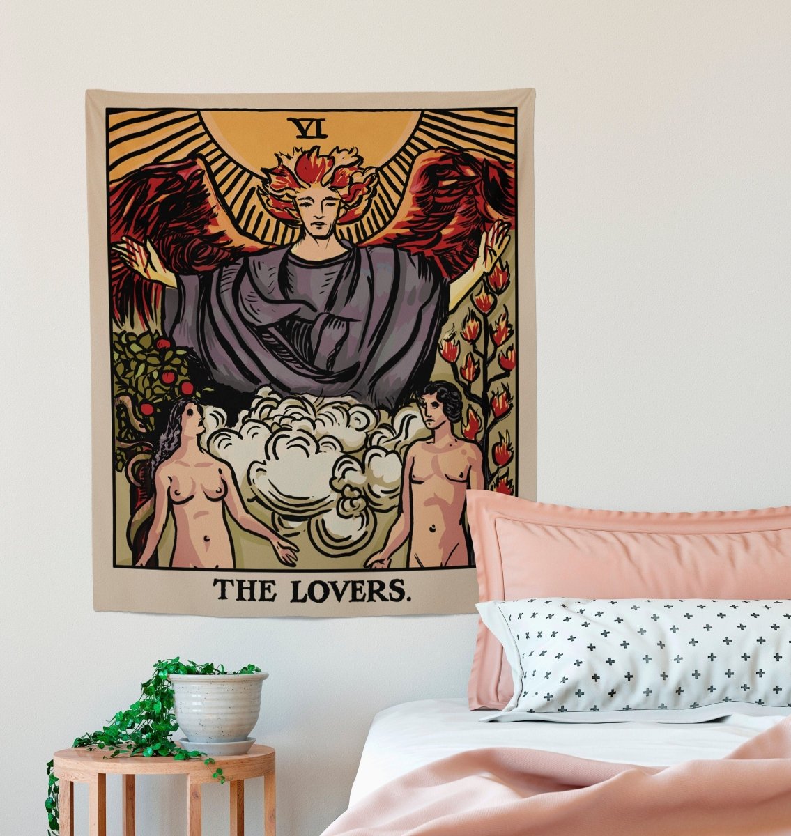 The Lovers Tarot Card Tapestry - Rider Waite Art