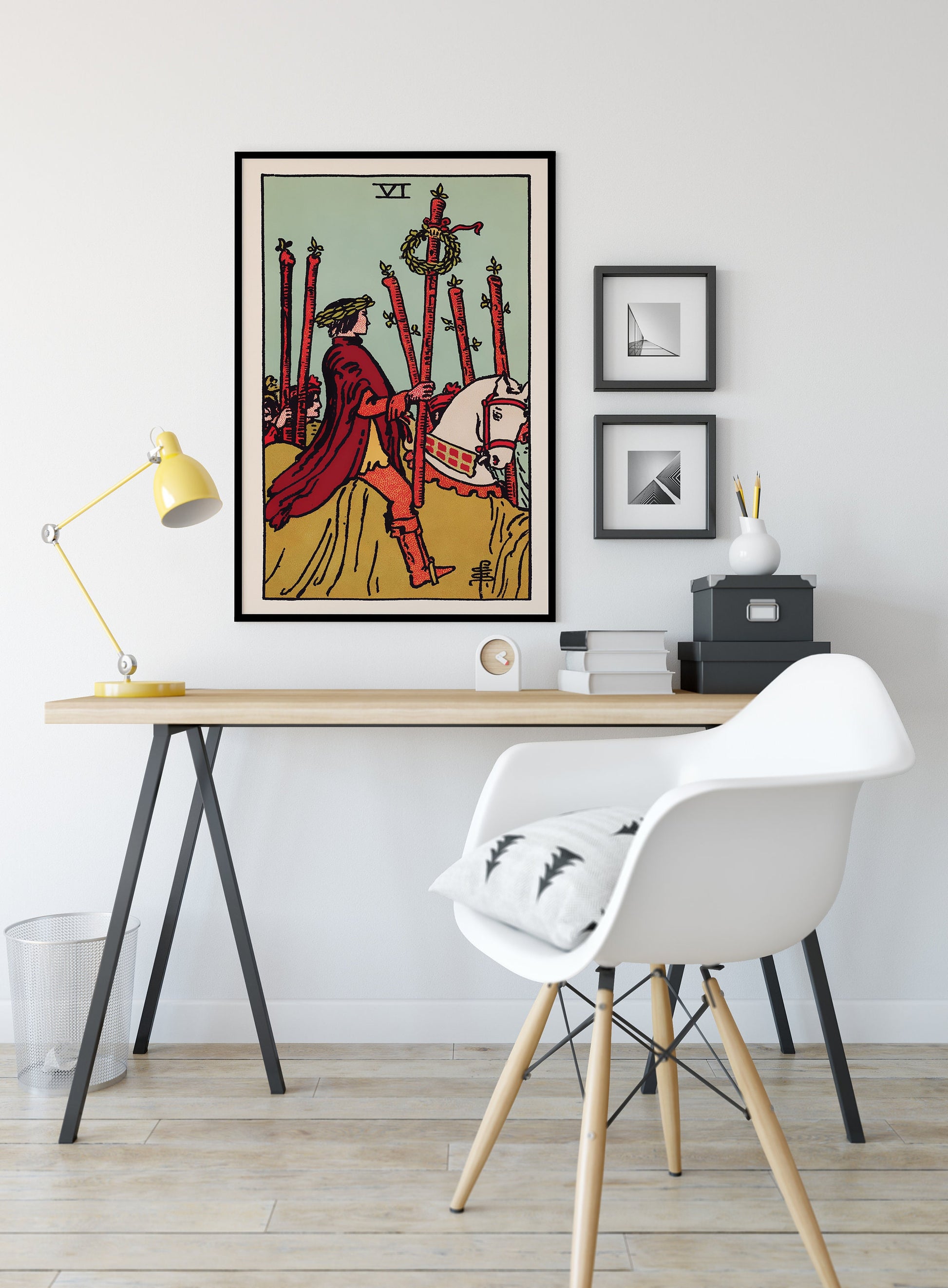 6 of Wands- Tarot Card Print - The Six of Wands Card Poster, No Frame