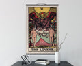 The Lovers Tarot Card Canvas Wall Hanging – Vintage Style Print