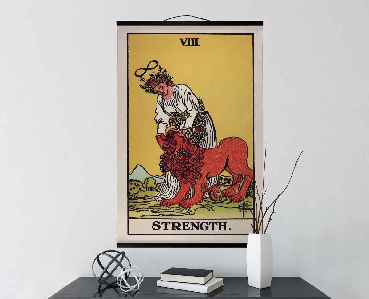 Strength Tarot Card Canvas – Vintage Style Wall Hanging