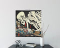 Mitsukuni Defies the Skeleton Spectre (Utagawa Kuniyoshi) Canvas Wall Hanging - Japanese Tapestry Poster Print