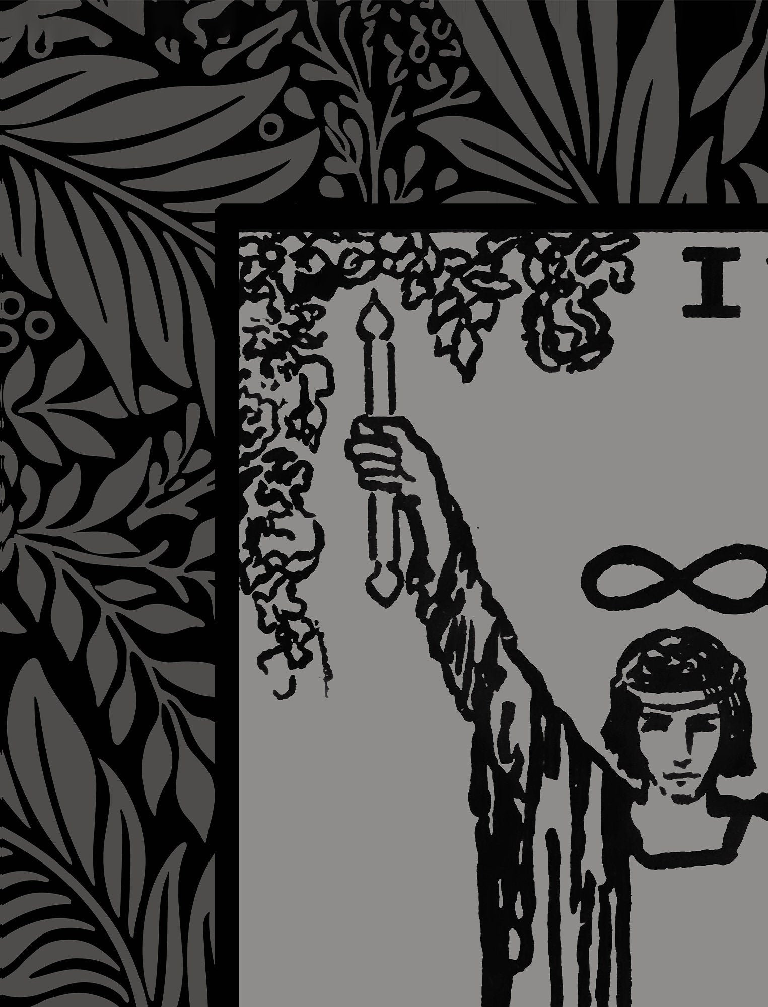 The Magician Tarot Card Grey and Black Print - The Magician Card Gray Poster, No Frame