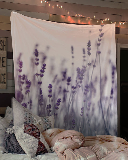 Purple Tapestry With Lavender Wall Hanging Meditation Yoga Grunge Hippie by DesignBohemian