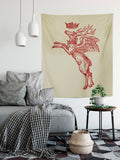 Flying Deer with Crown Tapestry - by Claude Paradin - Devises heroïques (1557) Printed