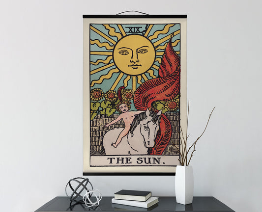 The Sun Tarot Card Canvas Wall Hanging – Positive Energy Print