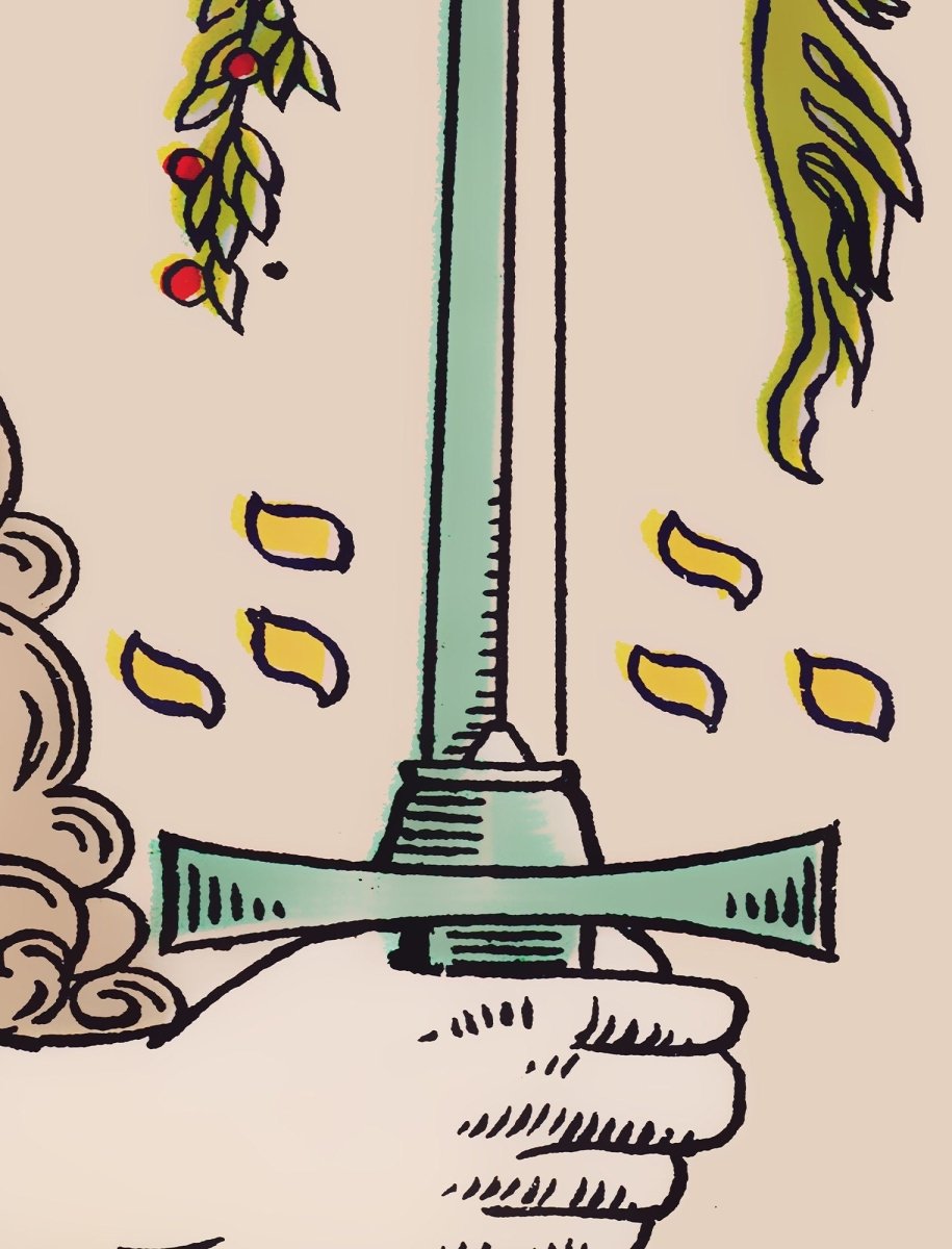 Ace Of Swords Tarot Card Tapestry - Rider Waite Design