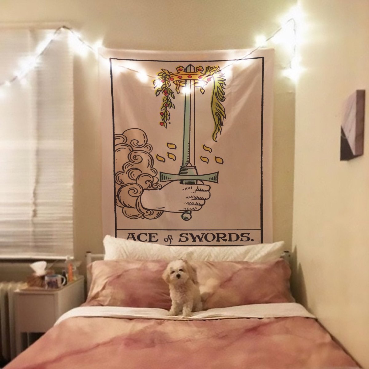 Ace Of Swords Tarot Card Tapestry - Rider Waite Design