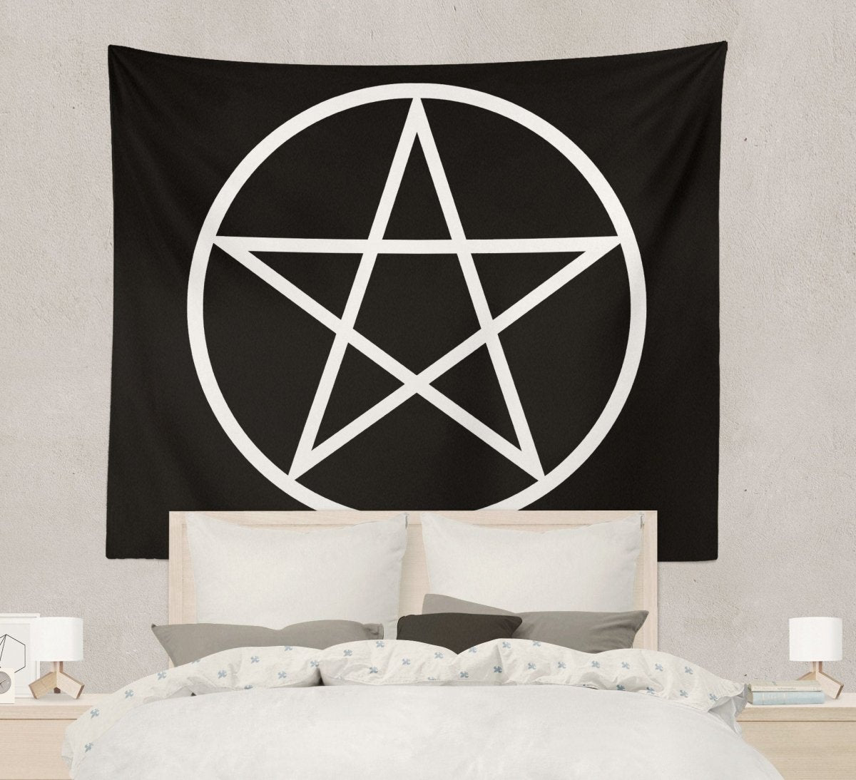 Pentagram Tapestry, Wiccan Occult Wall Hanging