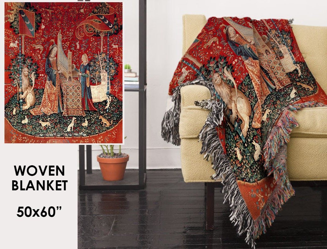 Woven Cotton Tapestry/Throw Blanket - Lady With Unicorn - Sound Blanket