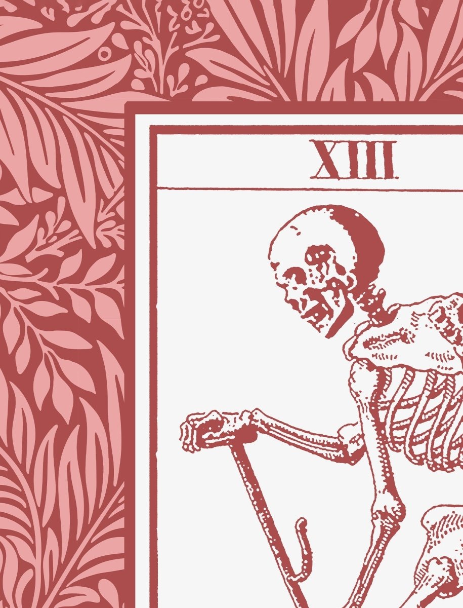 La Mort Tarot of Marseille Death Tarot Card Tapestry - Pink