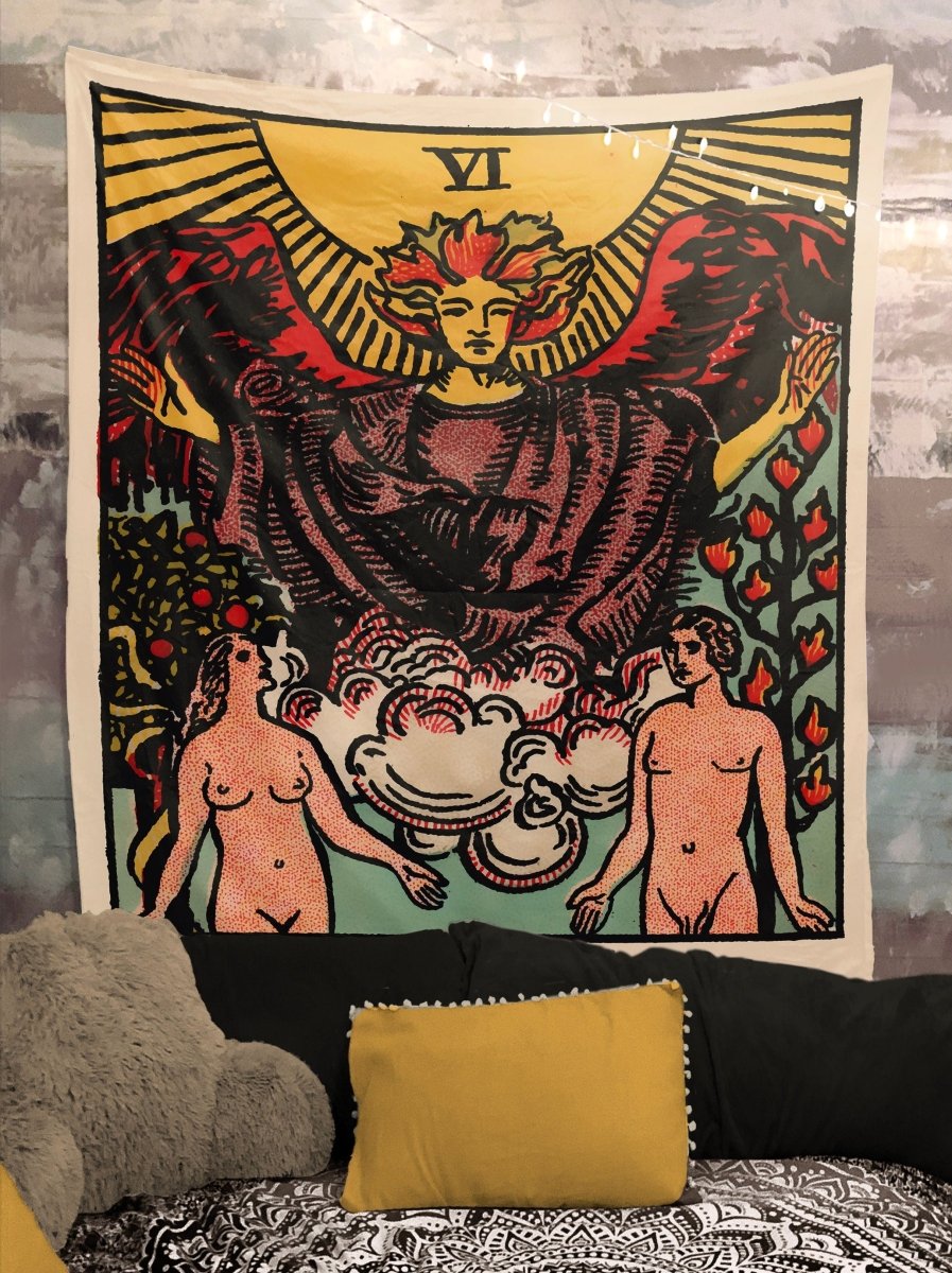 The Lovers Tarot Card Tapestry - Rider Waite Design