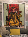 Queen of Wands Tarot Tapestry - Rider Waite Design
