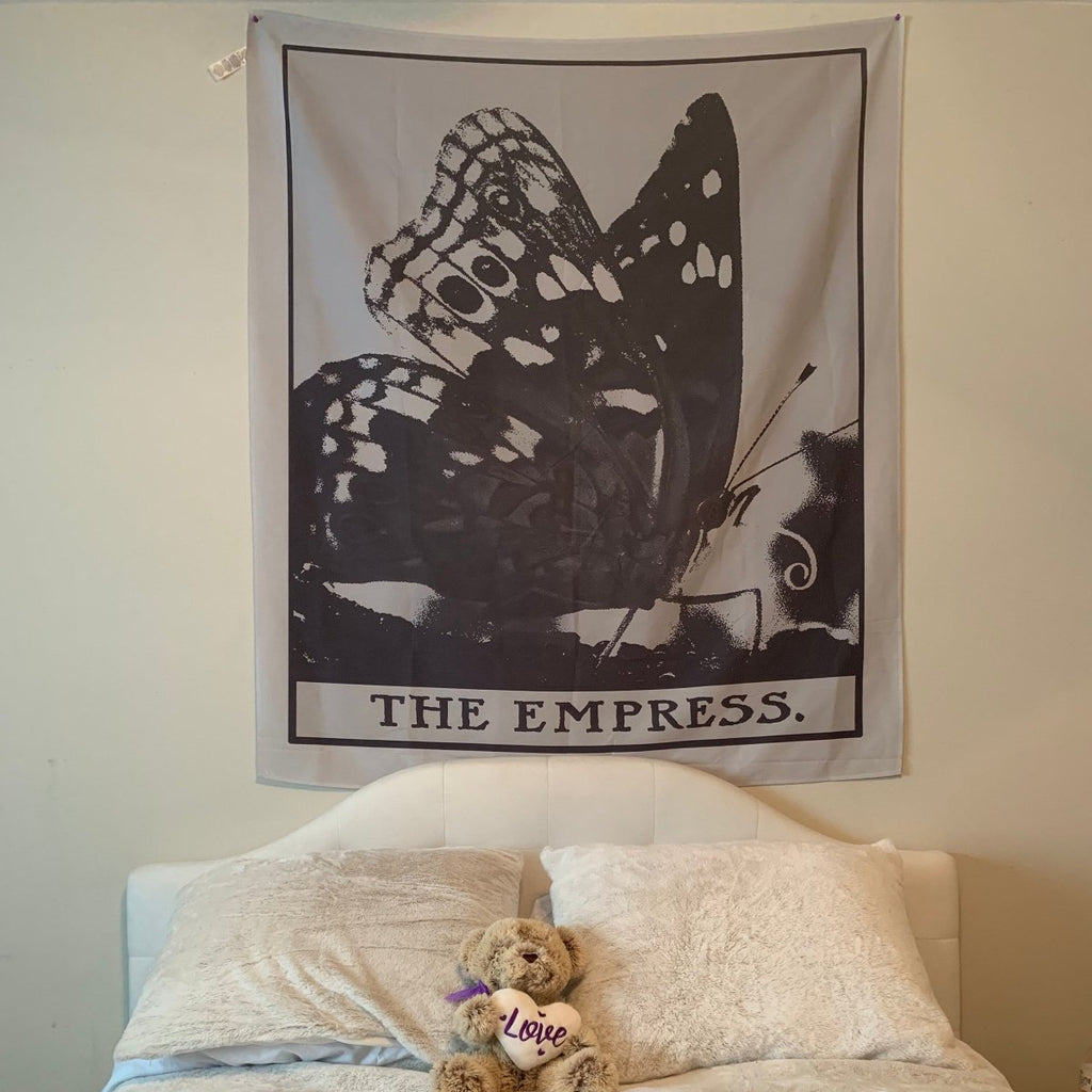 Empress Butterfly Tarot Card Tapestry - Lightweight Polyester