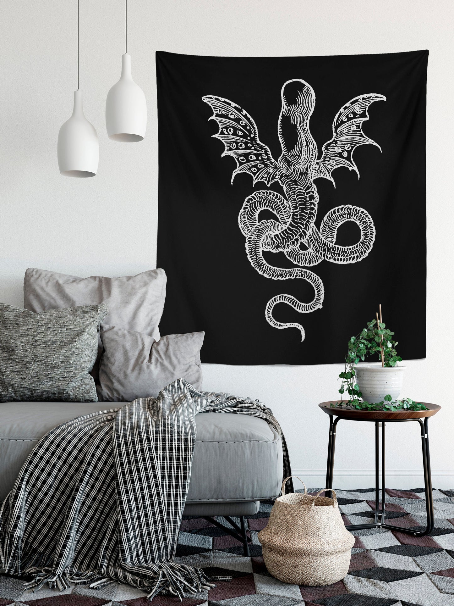 Medieval Squid Monster Tapestry - by Claude Paradin - Devises Heroiques (1557) Printed
