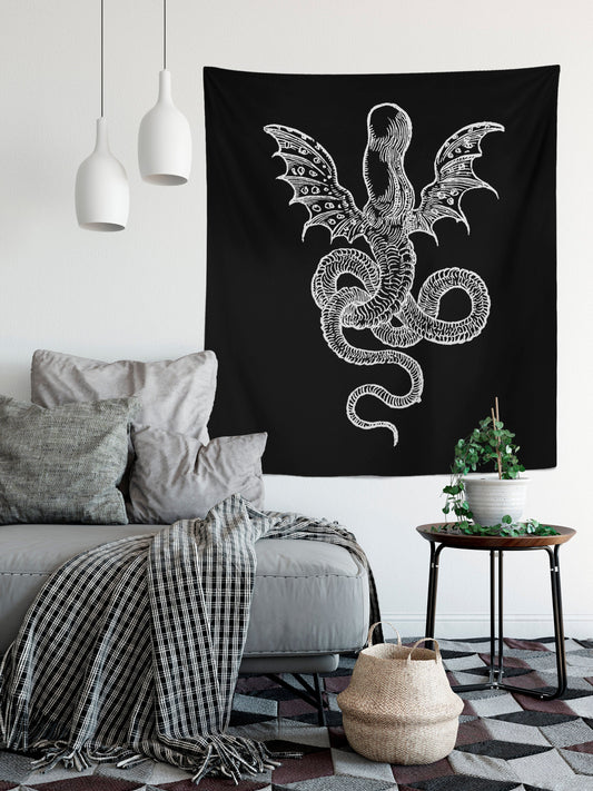 Medieval Squid Monster Tapestry - by Claude Paradin - Devises Heroiques (1557) Printed